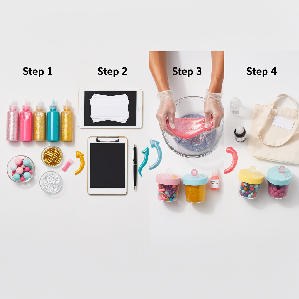 RM slime dxb hands-on slime workshop experience showing creative mixing and customization
