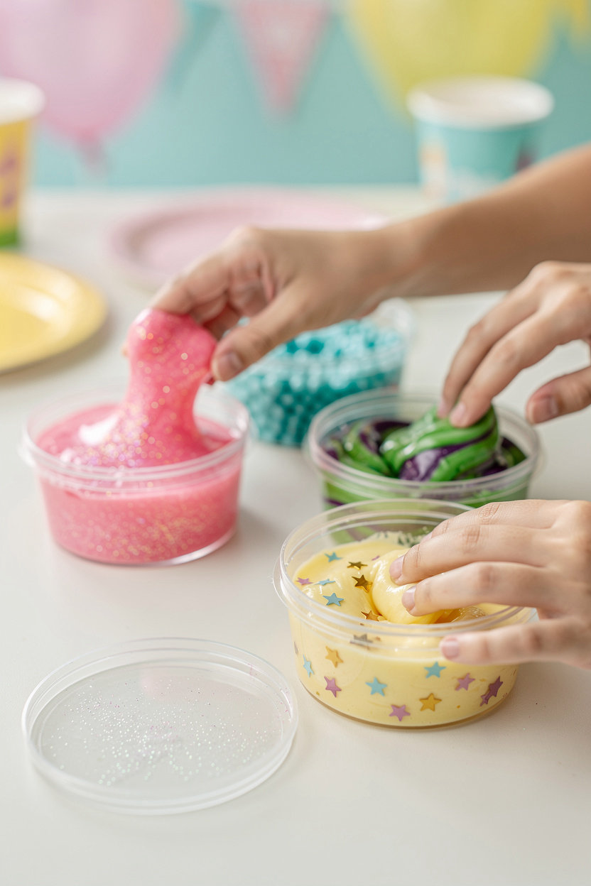 RM slime dxb colorful sensory slime with glitter, beads, and textures for creative play and parties